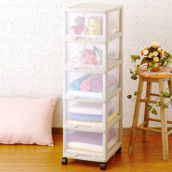 他サイト： 収納ケース ユニフィット 深型 5段 完成品 収納チェスト （ チェスト タンス 収納 引き出し プラスチック 衣装ケース クローゼット収納 キャスター付き A4 B4 ）の商品画像