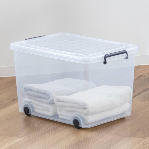 他サイト： 収納ケース 衣装ケース クローゼット用 インロック 350M（ハーフ） 幅39×奥行55×高さ35cm （ キャスター コロ付き フタ付き 収納 収納ボックス ケース ）の商品画像
