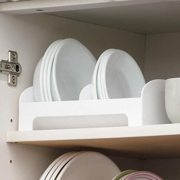 サイズ/約幅21×奥行13.5×高さ7.5cm内容量/1個材質/ポリプロピレン生産国/日本製耐熱温度/100度対応サイズ/お皿のサイズ：直径約14cmまで●食器を省スペースで収納できるプレートスタンドの中サイズです。●プレートを立てて収納す...