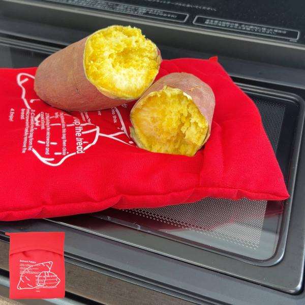 サイズ/約幅21×奥行2×高さ25cm内容量/1個材質/表・中生地・中綿：ポリエステル100%生産国/中国製電子レンジ/使用可能オーブン/使用不可●電子レンジで焼きいもができる調理バッグです。●ムラなく短時間でふっくらと加熱できます。●じゃ...