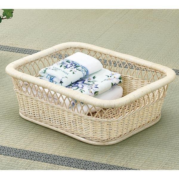 脱衣かご ラタン製 籐バスケット 幅52cm : インテリアパレットヤフー店