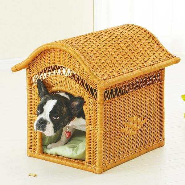 ペットハウス ラタン 犬小屋 籐家具 幅45cm （ ラタン ） : インテリア