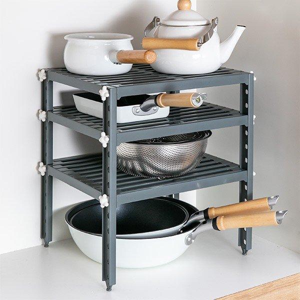 キッチン収納 シンク下ラック コンロ下フリーラック 3段 組み立て式 エコ素材 キッチンラック 収納棚 収納ラック インテリアパレットヤフー店 通販 Yahoo ショッピング
