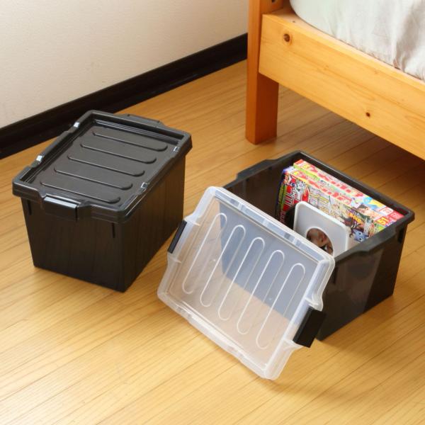 サイズ/約幅24.5×奥行34.5×高さ21cm内容量/同色3個セット材質/フタ・本体：ポリプロピレン樹脂仕切板：ハイインパクトスチロール種類/ブラック、ダークスモーク生産国/日本製●B5判サイズの36ページの同人誌なら約50冊、24ページ...