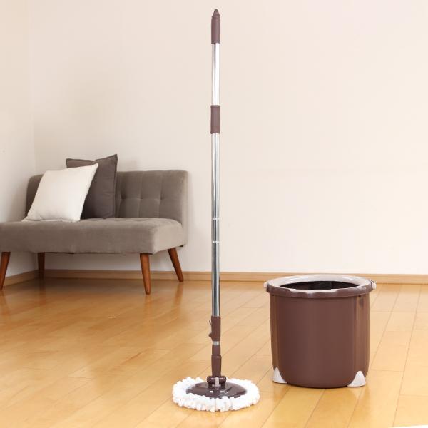 アズマ工業 モップ トルネード回転モップ 丸型セット 一槽式バケツ