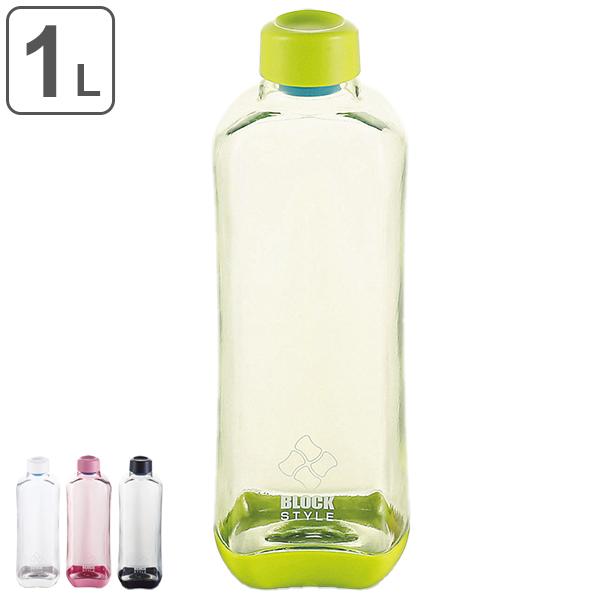 水筒 1L プラスチック ブロックスタイル アクアボトル BPAフリー ウォーターボトル （ ボトル 目盛り付き クリア プラボトル スポーツ １リットル 1L ）