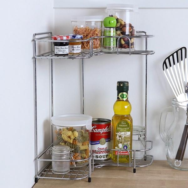 コーナーラック キッチンストレージ L型コーナーラック 2段 コーナーラック キッチン収納 マルチ収納 インテリアパレットヤフー店 通販 Yahoo ショッピング