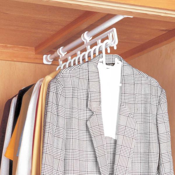 サイズ/約幅71〜110×奥行4×高さ10cm内容量/1個材質/鉄製・PP樹脂被覆仕上げ（パイプ）ABS樹脂（ハンガー吊り・成型部品）鉄製・メッキ仕上げ（ネジ類）ステンレス製（スパイク金具）耐荷重/10kg●省スペースで衣類の収納力が大幅に...