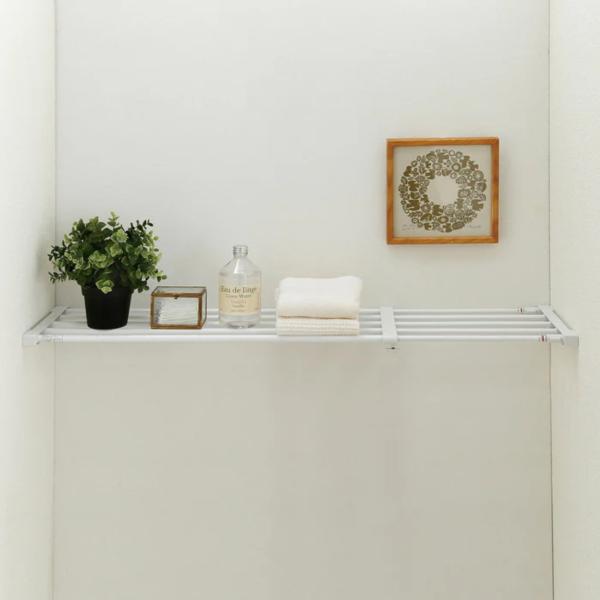 サイズ/約幅75〜120×奥行23.5×高さ3.3cm内容量/1個材質/【パイプ・棚】鉄製、エポキシ樹脂粉体塗装【樹脂部品】ABS樹脂、合成ゴム【ネジ類】鉄製、メッキ仕上げ生産国/中国製耐荷重/約25〜10kg●【幅75〜120cm】のつっ...