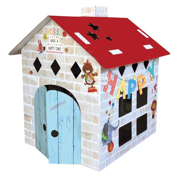 ダンボール 家 おえかきハウスN （ ダンボールハウス 子供 組立 ごっこ遊び おままごと 段ボール お絵かき おもちゃ 女の子 男の子 ）