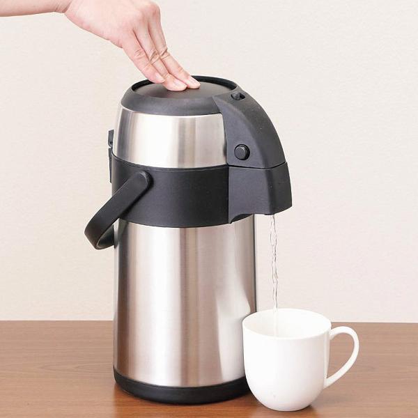 サイズ/約幅16×奥行19.5×高さ31.5cm（持ち手含まず）重量/約1323g容量/約2.2L内容量/1個材質/内びん（本体内側）：ステンレス鋼胴部（本体外側）：ステンレス鋼ふた：ポリプロピレン・ステンレス鋼口金・ハンドル・中栓・プッシ...