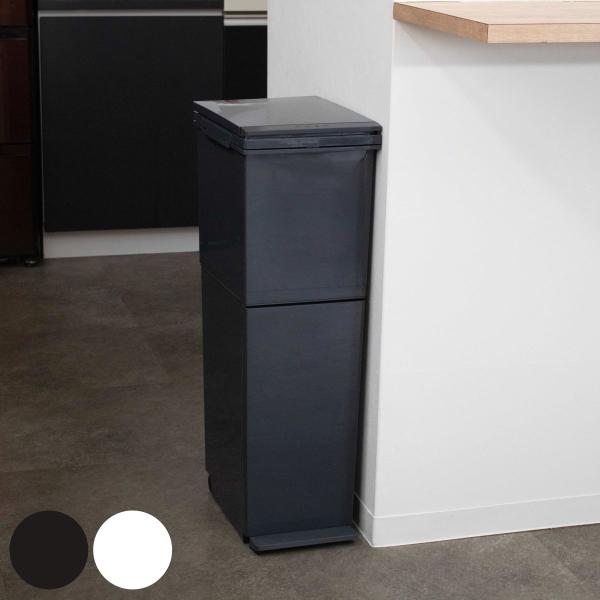 ゴミ箱 38L 2段 分別 スリム パッキン付き ペダル プッシュ 公認ショップ限定 （ ごみ箱 38リットル キッチン ふた付き 防臭 縦型 分別ゴミ箱 大容量 ）