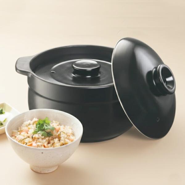 炊飯土鍋 3合 直火対応 電子レンジ対応 デリッシュライフ （ 食洗機対応 ご飯鍋 土鍋 炊飯鍋 ）