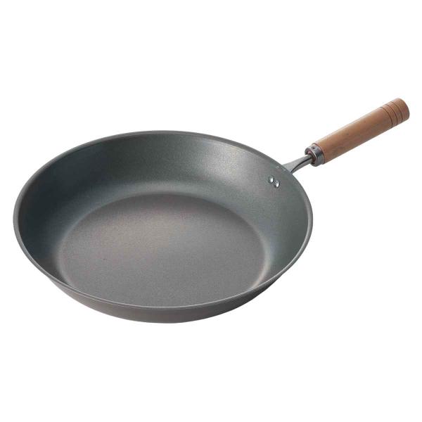 鉄フライパン 28cm IH対応 真・匠味 日本製 （ ガス火対応 軽い 木柄 金属ヘラOK ）