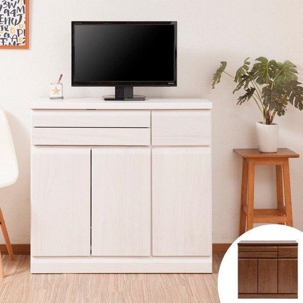 サイズ/約幅89.5×奥行40.5×高さ82cm重量/約32kg内容量/1台材質/前板：天然木桐材（ウレタン樹脂塗装）その他：プリント紙化粧繊維板種類/ホワイト、ダークブラウン生産国/日本製組立状態/完成品●お仕事中でもさっと閉じるだけでお...