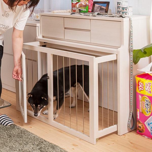 在庫限り 入荷なし ペットケージ 家具調 スライド式サークル 木目調 幅90 5cm 犬 ケージ 犬小屋 ルームケージ te0147 インテリアパレットヤフー店 通販 Yahoo ショッピング