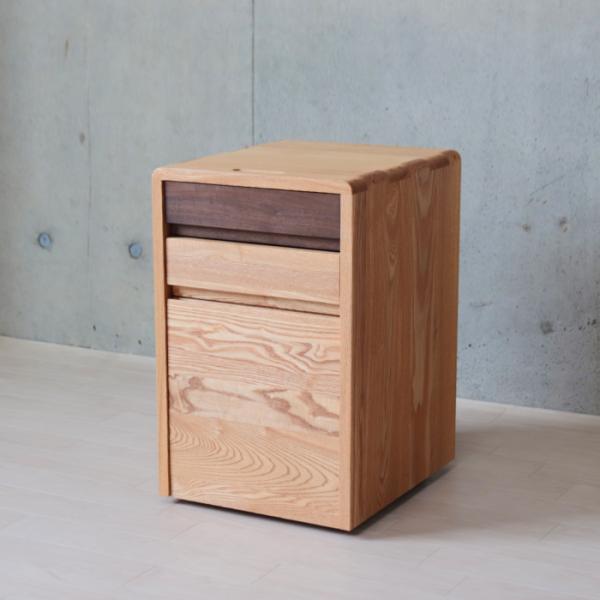 タモ無垢材 (LIBREシリーズ)デスクワゴン | 家具・インテリア通販