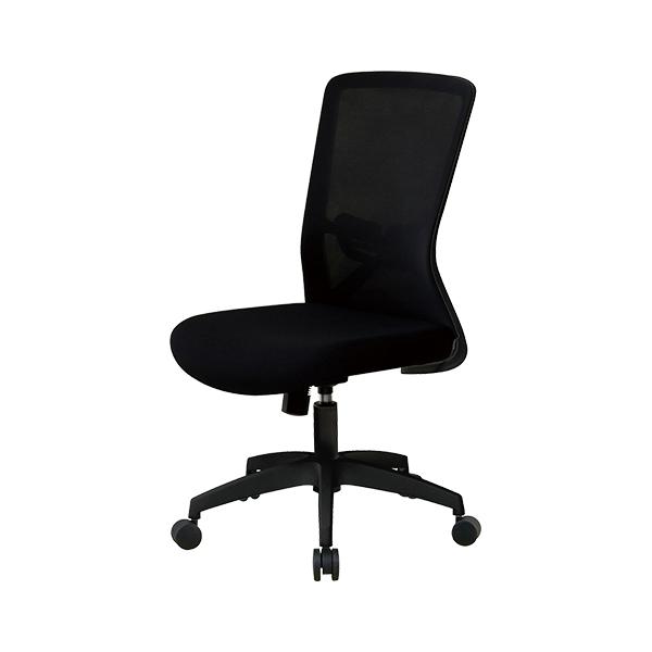 弘益 オフィスチェアメッシュ張り 肘なし ブラック CK04BK : イーヅカ