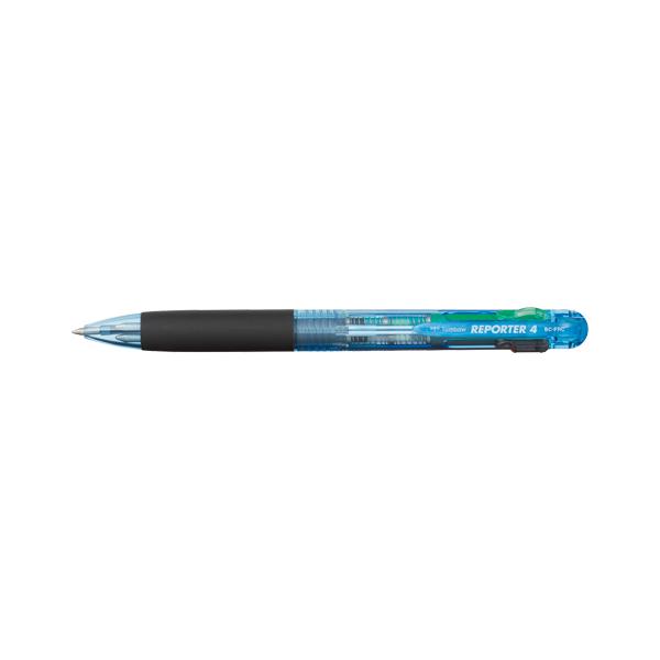 トンボ鉛筆 リポーター4 [黒/赤/青/緑] 0.7mm 透明ブルー BC-FRC40