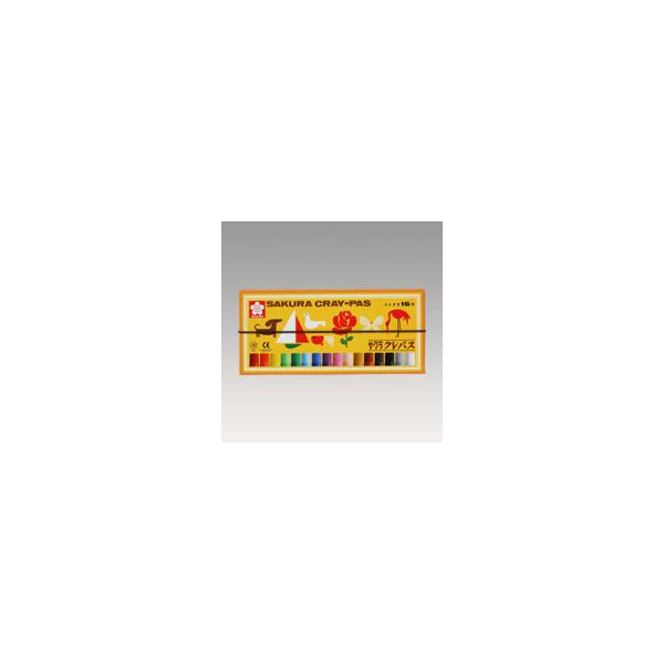 サクラクレパス クレパス太巻16色（ゴム紐付） LP16R 1個 : イーヅカ