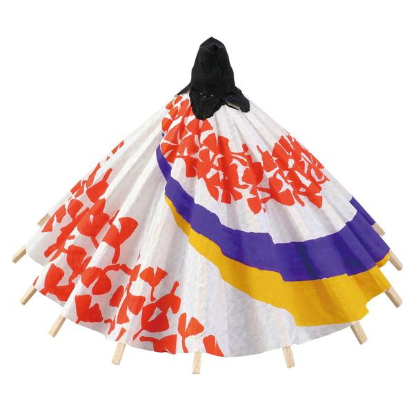 和傘型の小さなランプシェードに絵を描いて、LEDライトで照らすランプシェード！和傘の柄を切ってコインライトに被せることで縦型のランプシェードを作成します。※被せる位置は中心からずらしてください。和傘に絵の具でデザインを行えます。点灯時間：2...