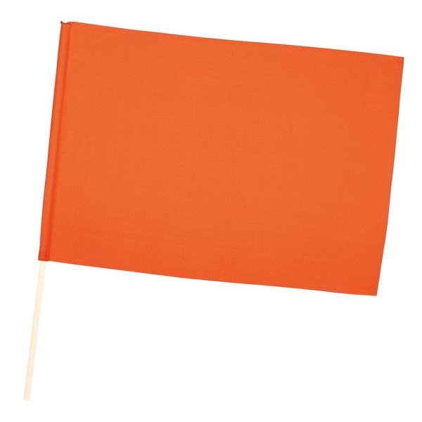 運動会やダンス発表会などに最適商品サイズ（単位mm)：旗：約500×360mm、棒：φ12×570mmセット内容：本体×1重量（ｇ）：37g材質：ポリエステル、シナ包装形態：無包装サイズ：570×35×35mm販売単位：本本体色：オレンジ生...