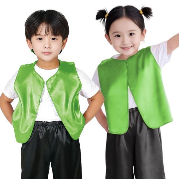 サテン製の光沢のあるベスト！肌触りがよく、光沢のあるサテン製！発表会、運動会、ダンスなどの衣装として大活躍！商品サイズ（単位mm)：胴回り：72cm、丈：38cmセット内容：本体のみ1個重量（ｇ）：27ポリエステル1個包装形態：袋入り包装サ...