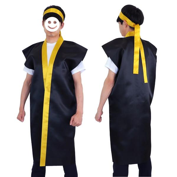 商品説明：肌触りがよく、光沢のあるサテン製のロングハッピ！商品サイズ：L重量：162g材質：ポリエステル包装形態：袋入包装サイズ：390×425mm