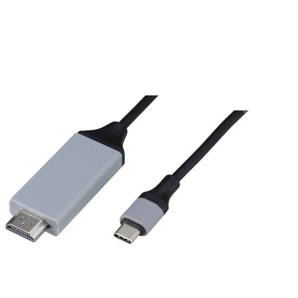タイプCからHDMIに変換コネクタ形状/オス：USBC メス：HDMIサイズ：ケーブル長：2ｍセット内容：本体×1重量：75g材質：PVC，　ABS包装形態：ヘッダー付チャック袋包装サイズ：100×160×20mm生産国：中国ケース購入の場...