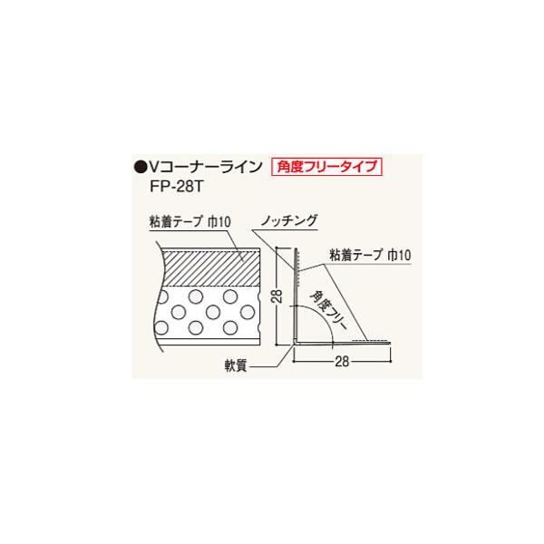 フクビ Vコーナーライン 角度フリータイプ FP-28T 長さ：2.5m VFP28T 