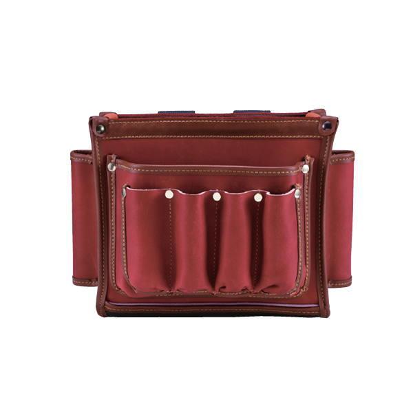 広島 本革製腰袋 240 ブラウン 幅260×高220×奥行140mm 198-17