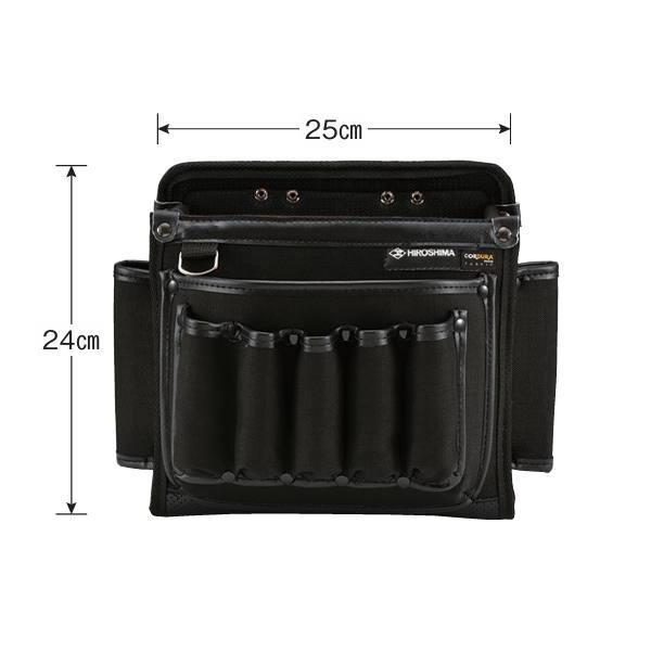 強度・耐久性に優れたCORDURA(R)素材を使用した腰袋です。奥行きも薄く仕上げたコンパクトな腰袋です。