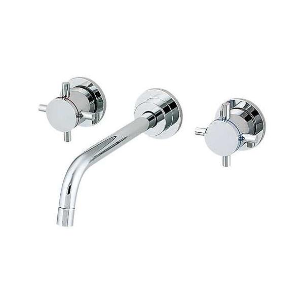 カクダイ 壁付2ハンドル混合栓 125-001 (水栓金具) 価格比較