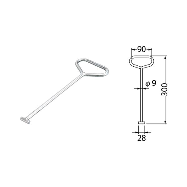 カネソウ グラウンドマンホール（下水道用鉄蓋） 開閉ハンドル A型