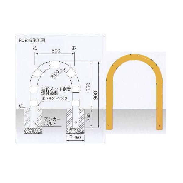 �T���L�� ���h�[�}���N �Ԏ~�� U�^�C�v �X�`�[���� �Œ莮 FU8-6 ���� �a76.3×t3.2×WP600×H650