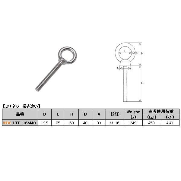 ���{�@�B �Εt�����O�A�C�{���g�i�b�����j �~���l�W�����Ⴂ �X�e�����X LTF-16M40 �R�[�hNO.2615