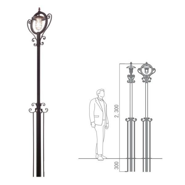 全商品オープニング価格 サークル街灯 スタンドライト アイアン製街灯 オンリーワンエクステリア照明 木材