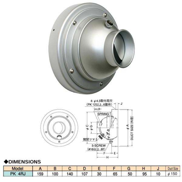 西邦工業 スパイラルダクト接続用パンカールーバー 空調用吹出口 PK-RJ