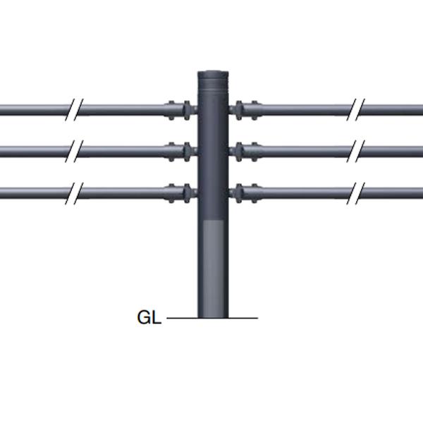 サンポール 横断防止柵 3段ビームタイプ 中間支柱 ジョイント付 Sp F360u P3 H9mm ダークグレー Spl Spf360up3 イーヅカ 通販 Yahoo ショッピング