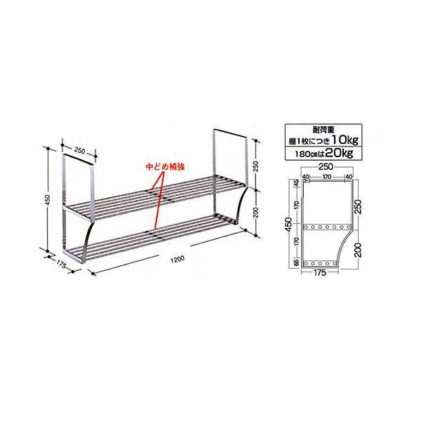 タクボ パイプ棚Aタイプ2段 ネジ止めタイプ 幅120cm PA2-120