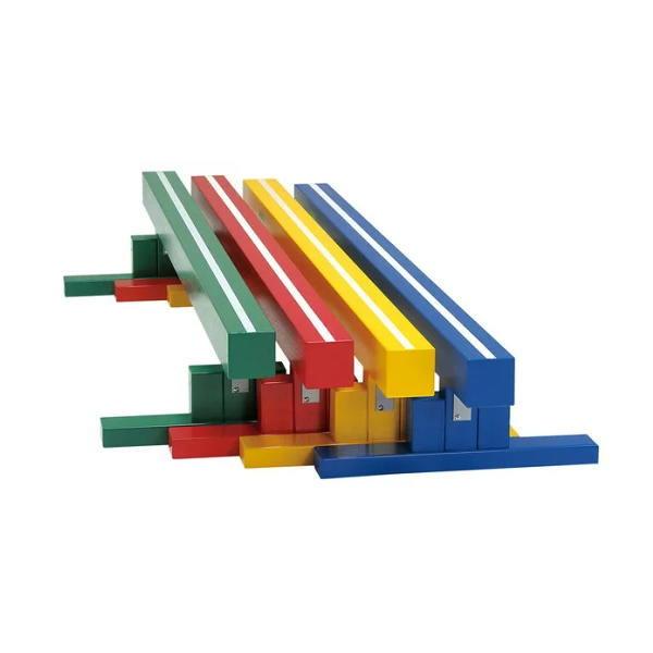 曲がり、そりがなく平均台に適したラミネート仕上げ木製バーを採用指導用センターライン入り簡単組立長さ3m高さ30cmバー幅10cm(脚部幅60cm)重さ28kg