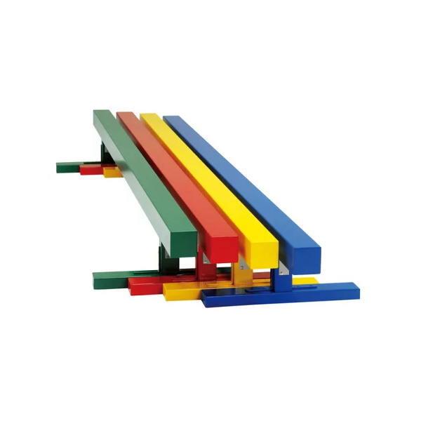 曲がり、そりがなく平均台に適したラミネート仕上げ木製バーを採用指導用センターライン入り簡単組立長さ3m高さ30cmバー幅10cm(脚部幅60cm)重さ27kg