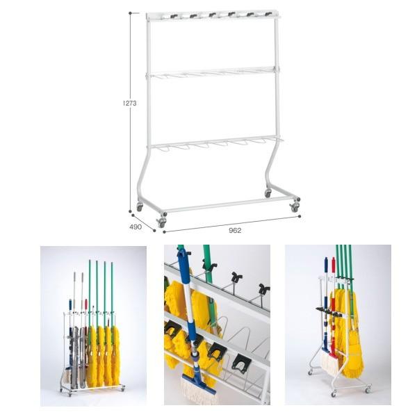 テラモト モップハンガーヘッドホールド（12本掛） CE-491-510-0 W962