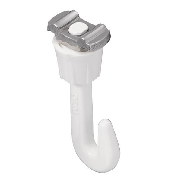 4タイプの専用フックを用意しています。●固定式後入れタイプ15kg【素材】本体：亜鉛ダイカストフック：ABS樹脂仕上げ：ホワイト【注意事項】※フックは、ピクチャーレールTシリーズにも使用が可能です。ただし、許容荷重は15kgになります。※ハ...