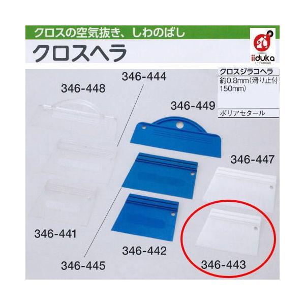 クロスジュラコヘラ 150mm滑り止め付 約0.8mm厚 1つ 346-443