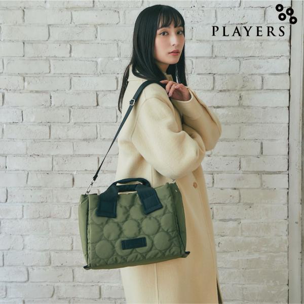 プレイヤーズ キルトコンビエアメッシュトート カーキ PLAYERS トート