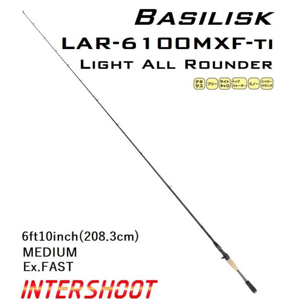 美品 DAIKO 6ft UL バスロッド ライトリグ 2ピース BASILISK(バジリスク) バスロッド LAR-6100MXF-ti ベイトロッド