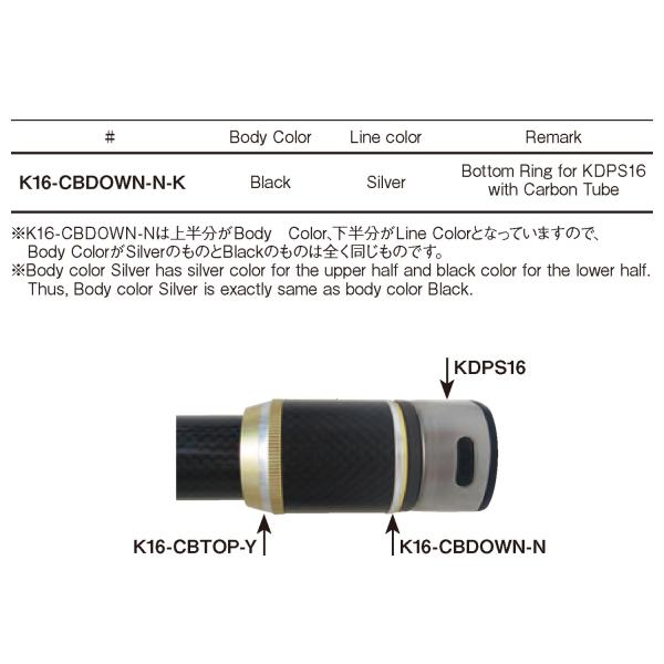 K16-CBDOWN-N-K KDPS16用トップリング ボディカラー：ブラック ライン