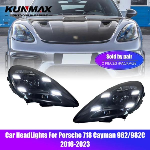 並行輸入品 ポルシェ 718 ケイマン ボクスター 982 982C 2016-23 用ヘッドランプ  LEDヘッドライト デイタイムランニングライト シグナル
