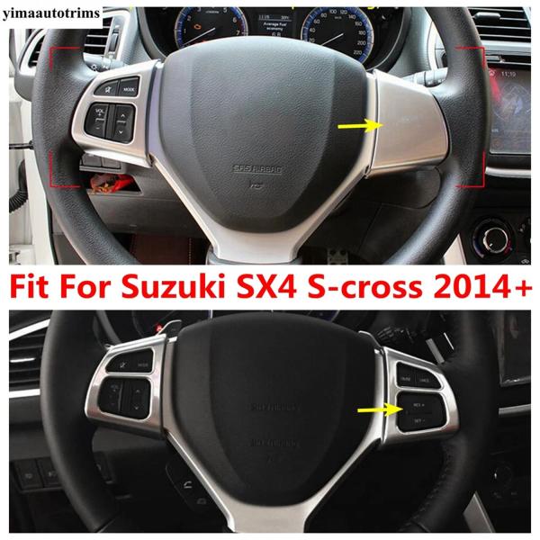 並行輸入品 スズキ SX4 S-cross 2014 - 2022 用ステアリングホイールオーディオボリュームスイッチボタンフレーム装飾カバートリムマットアクセ